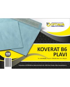 KOVERAT B6 PLAVI 1/100 SAMOLEPIV *SR