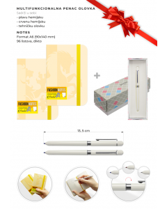 SET OLOVKA PENAC MULTI MF0107WH-GC8 BELA I NOTES FASHION PASTEL A6/96
